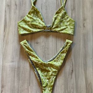 Rove, Green Floral Bikini Set